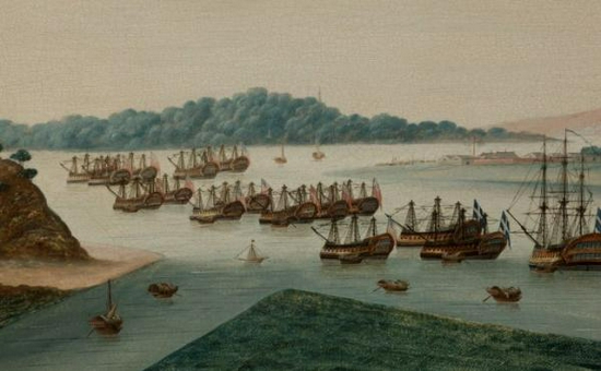 黄埔江面的锚地，清朝盛世时期广州是最重要的海上丝绸之路的起点。